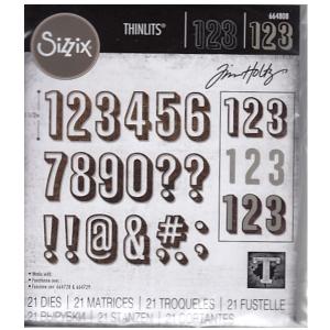 Sizzix Thinlits Die Set - Alphanumeric Shadow Numbers