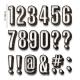 Sizzix Thinlits Die Set - Alphanumeric Shadow Numbers