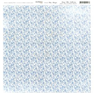 Reprint - Dusty Blue Collection, Small Blue Flowers