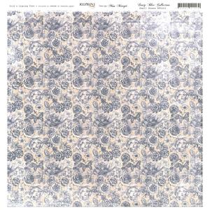 Reprint - Dusty Blue Collection, Small Roses