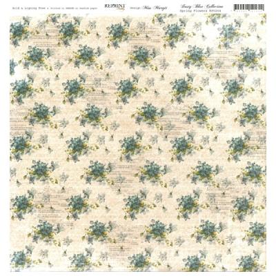 Reprint - Dusty Blue Collection, Spring Flowers