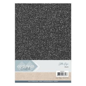 Glitter Paper - A4  230g/m2 6 ark, Black
