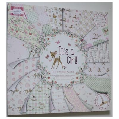 First Edition Paper -  12 x 12" Premium Paper Pad , It`s a Girl