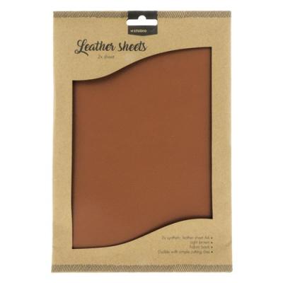 Fake Leather Sheet, Lys Brun A4