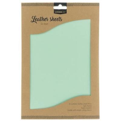 Fake Leather Sheets Light Teal A4