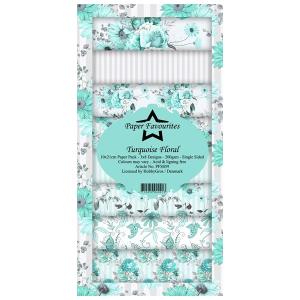 Paper Favourites Slim Card "Turqouise Floral" PFS059