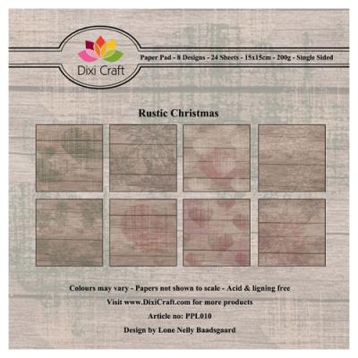 DIXI CRAFT PAPIRSBLOK 15X15CM Rustic Christmas