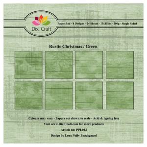 DIXI CRAFT PAPIRSBLOK 15X15CM “Rustic Christmas - Green”