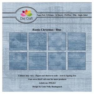 DIXI CRAFT PAPIRSBLOK 15X15CM “Rustic Christmas - Blue”