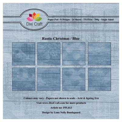 DIXI CRAFT PAPIRSBLOK 15X15CM Rustic Christmas - Blue
