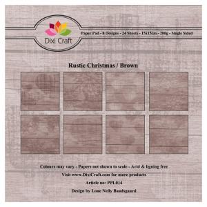 DIXI CRAFT PAPIRSBLOK 15X15CM “Rustic Christmas - Brown”