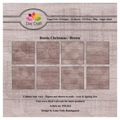 DIXI CRAFT PAPIRSBLOK 15X15CM Rustic Christmas - Brown