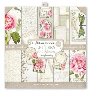 Stamperia Letters & Flowers 12x12 Inch Paper Pack