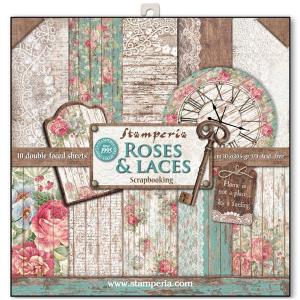 Stamperia Roses & Laces 12x12 Inch Paper Pack