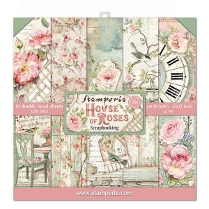 Stamperia House of Roses 12x12 Inch Paper Pack