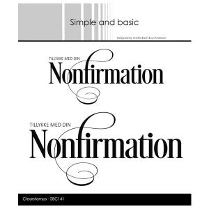Simple and basic Clearstamp "Tillykke med din Nonfirmation" SBC1